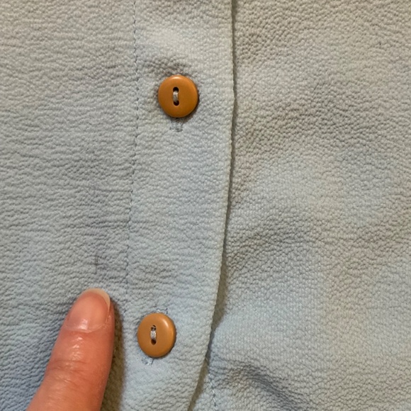 Hippie Rose Blue Criss Cross Back Button Front Sheer Tank Sz S - READ - Picture 6 of 9